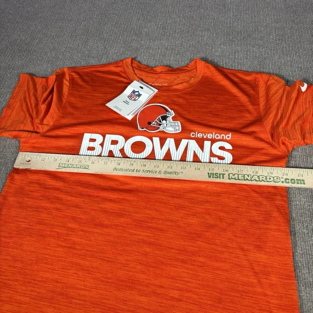 Nike Cleveland Browns‎ T Shirt Mens M Short Sleeve Orange Dri Fit Logo NFL NWT